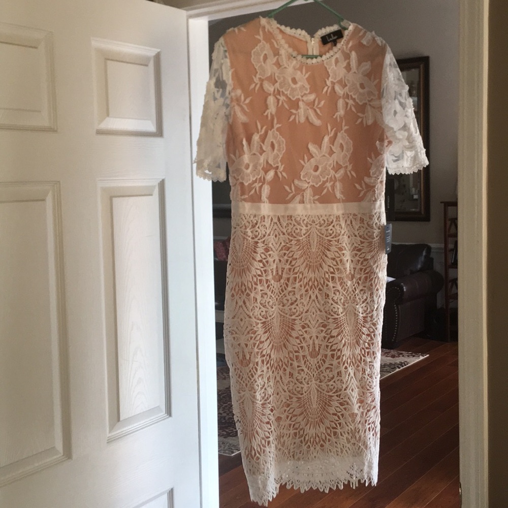 White Lace Lulus dress (bride)